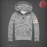 heren abercrombie fitch pullover half-knop lichtgrijs wit Wholesale Website xpjso308